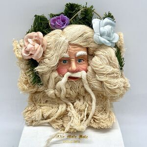 Vintage Father Christmas Santa Ornament 6” String Beard Folk Christmas